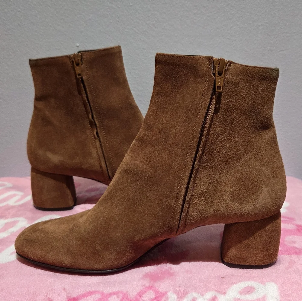 Women's AGL Leather Suede Cognac Ankle Boot, Size 38 - Picture 5 of 16